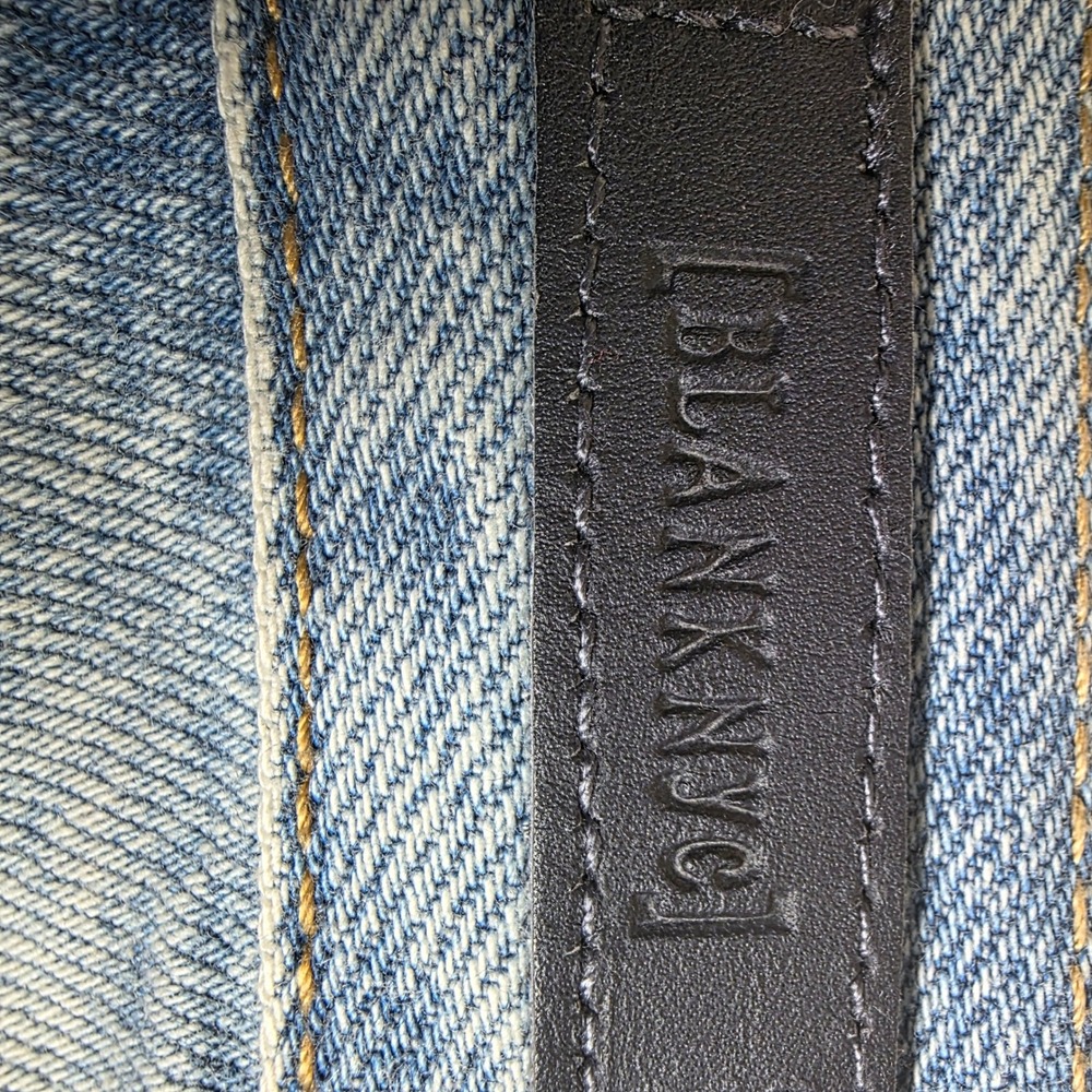 BLANKNYC The Bleecker Multi Tone Blue Colorblock Straight Leg Jean Size 27 - Picture 4 of 8